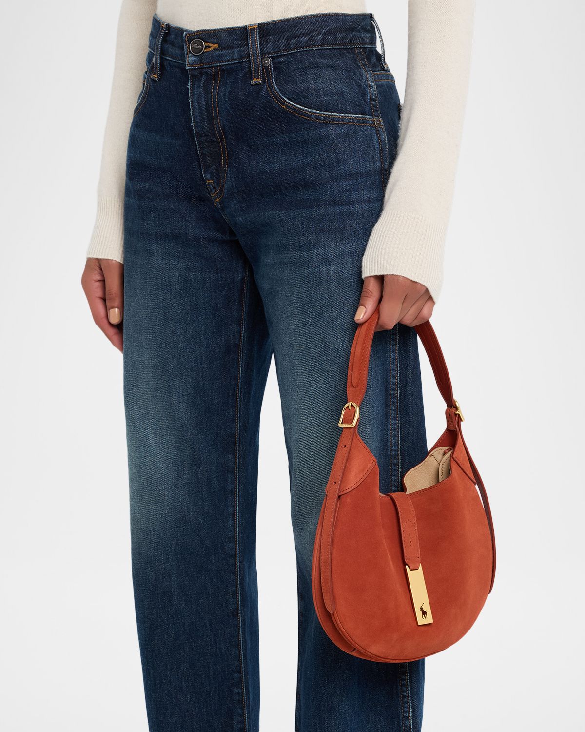 Polo Ralph Lauren Polo ID Suede Small Shoulder Bag