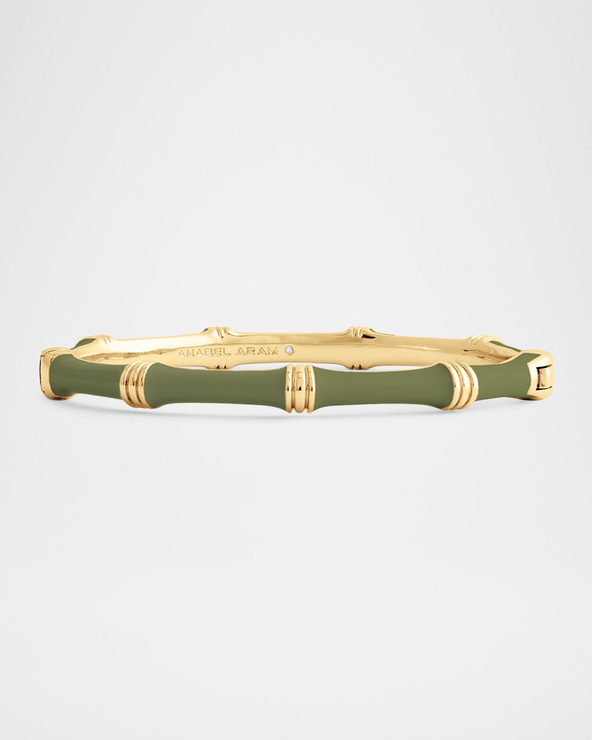 Anabel Aram Jewelry Bamboo Enameled Hinged Bangle