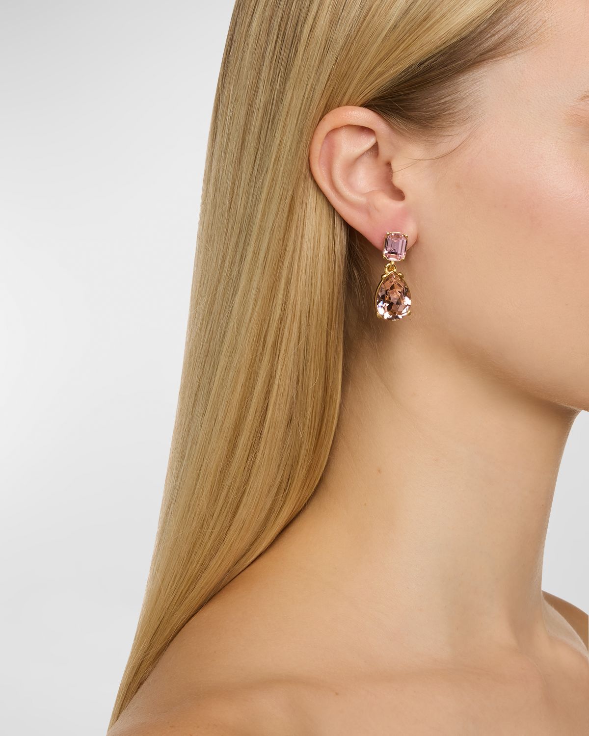 Oscar de la Renta Crystal Drop Earrings