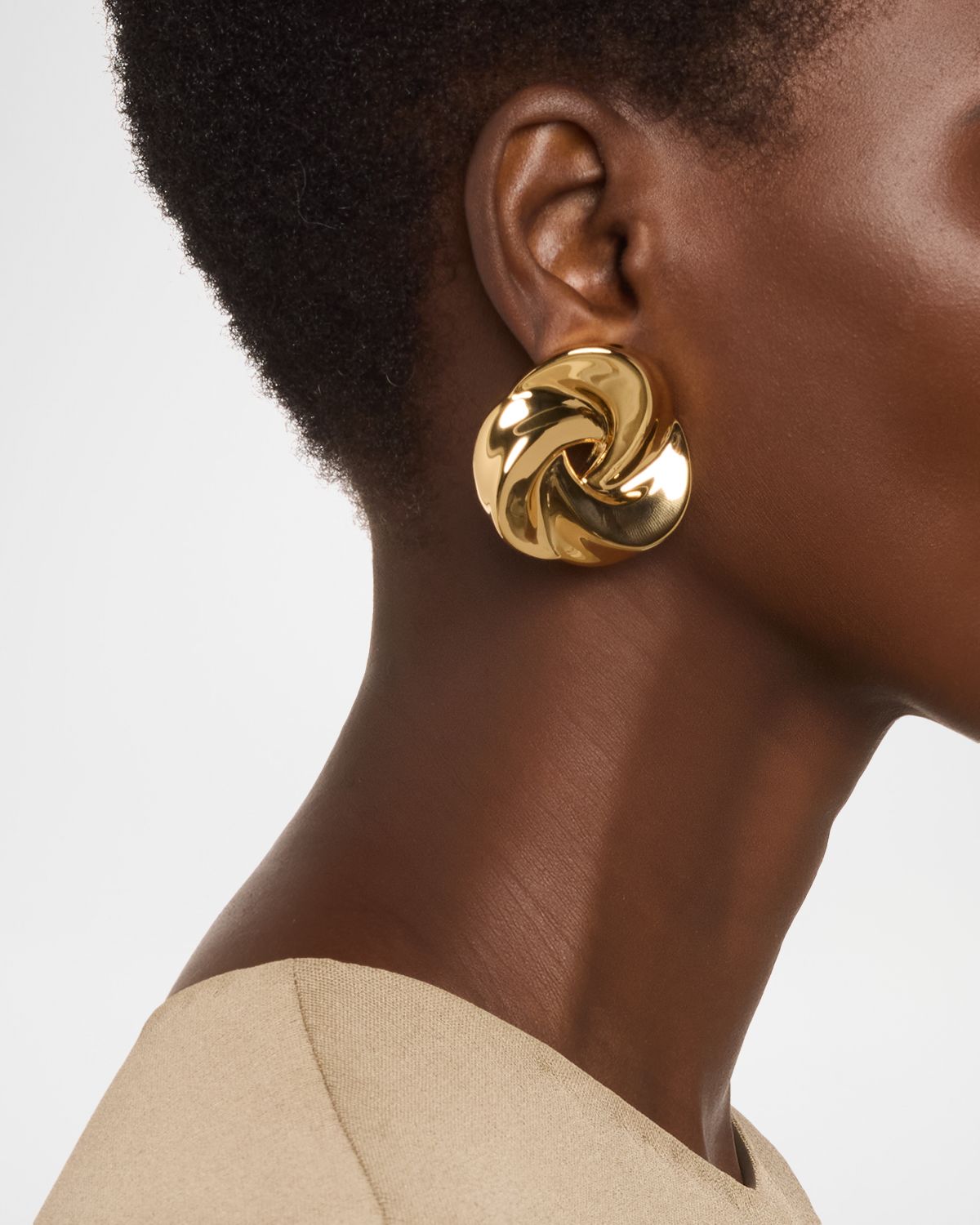 Lele Sadoughi Twisted Button Clip Earrings