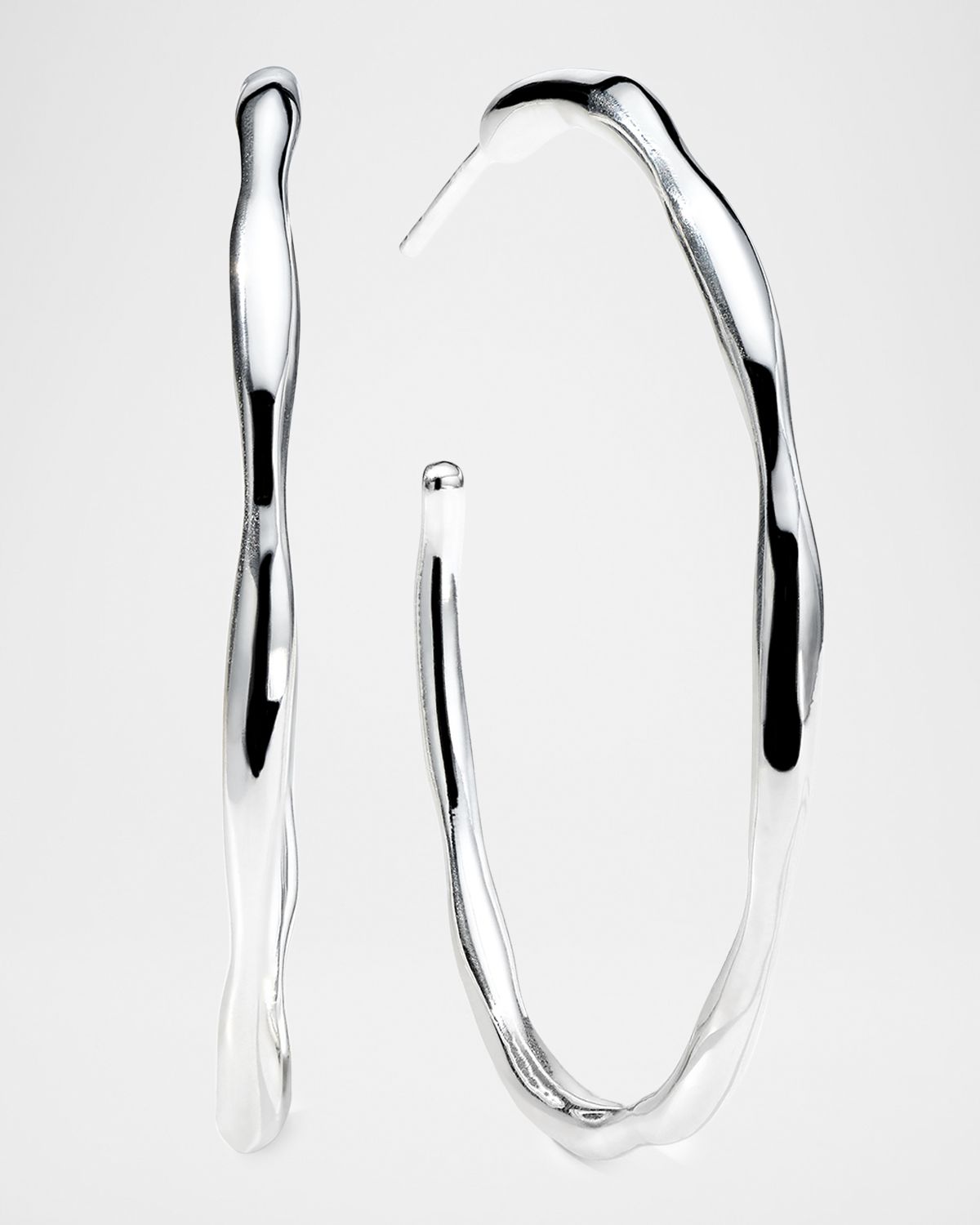 Ippolita Sterling Silver Classico Medium Thin Squiggle Hoop Earrings