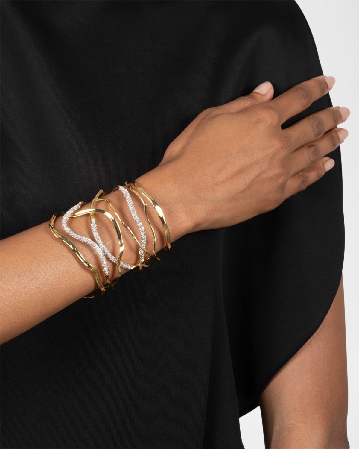 Alexis Bittar Solanales Crystal Intertwined Wide Cuff Bracelet