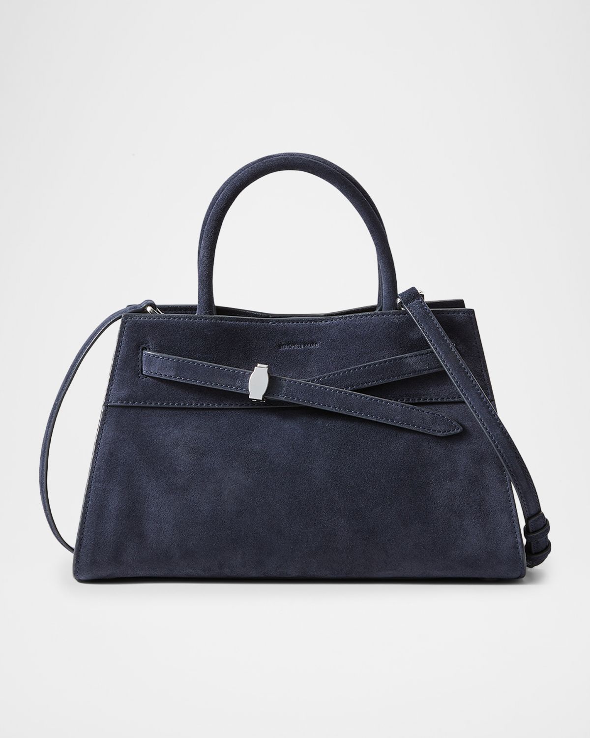 Veronica Beard Dash Belted Suede Top-Handle Bag