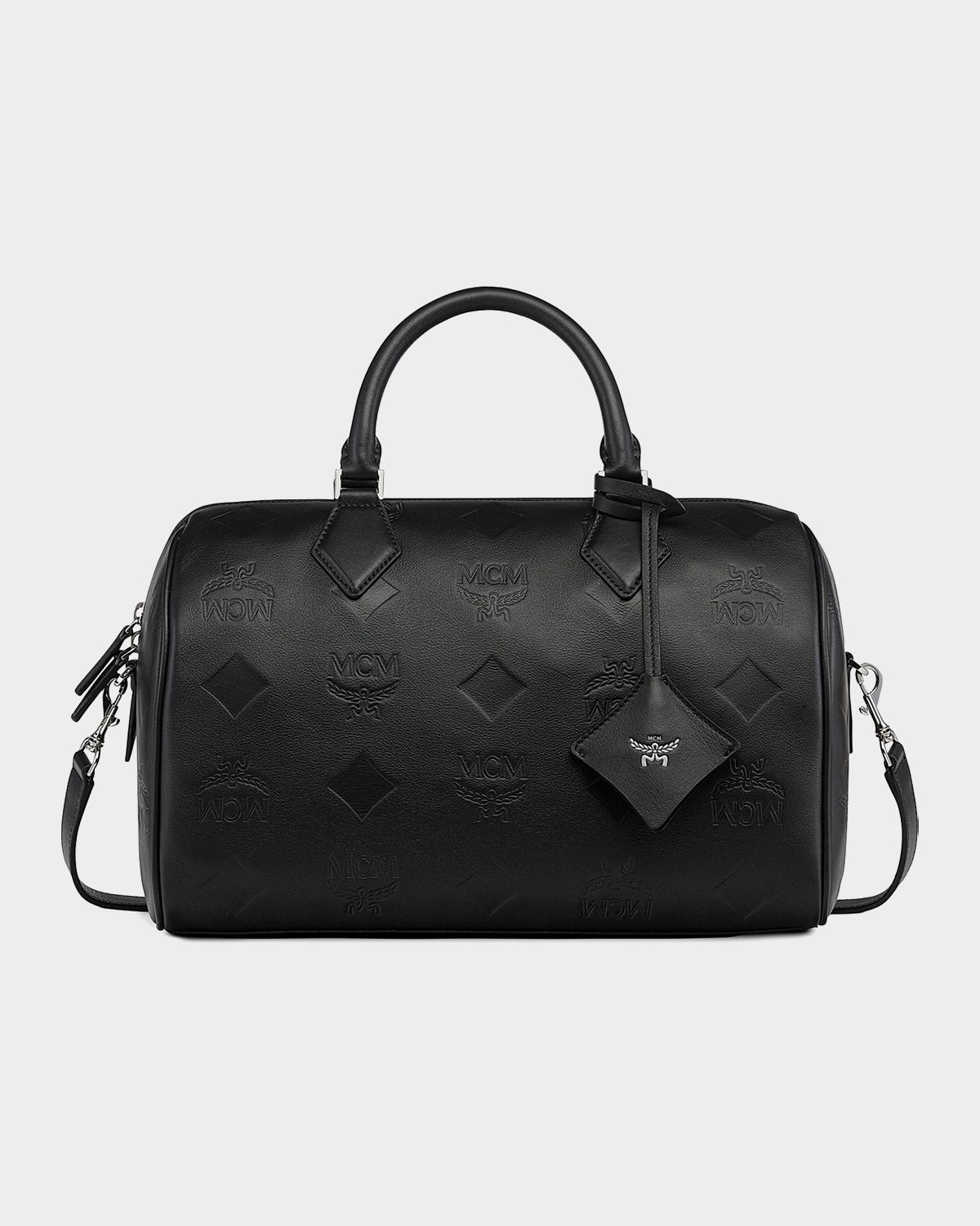 MCM Ella Boston Visetos Leather Crossbody Bag