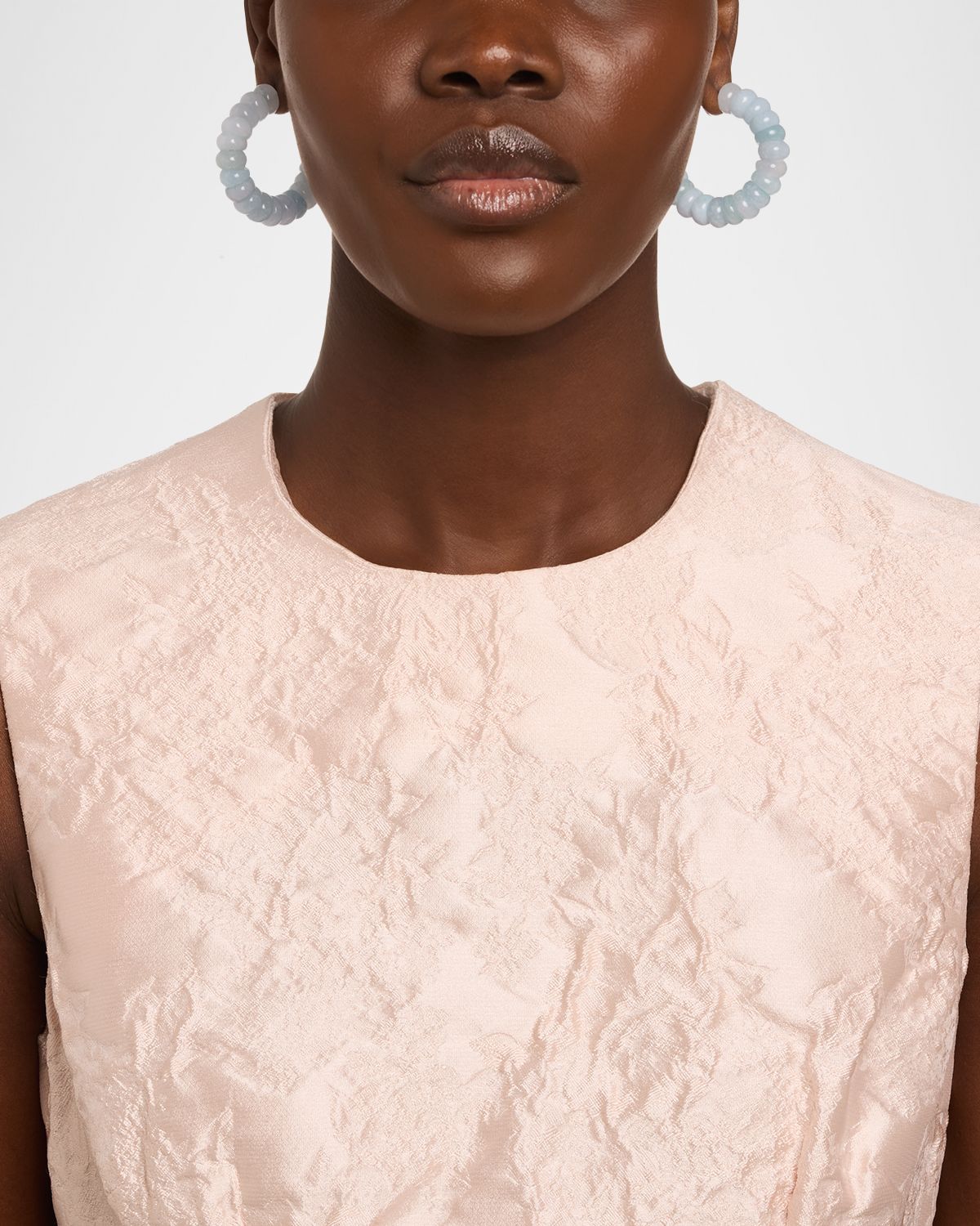 Lele Sadoughi Blue Aventurine Hoop Earrings