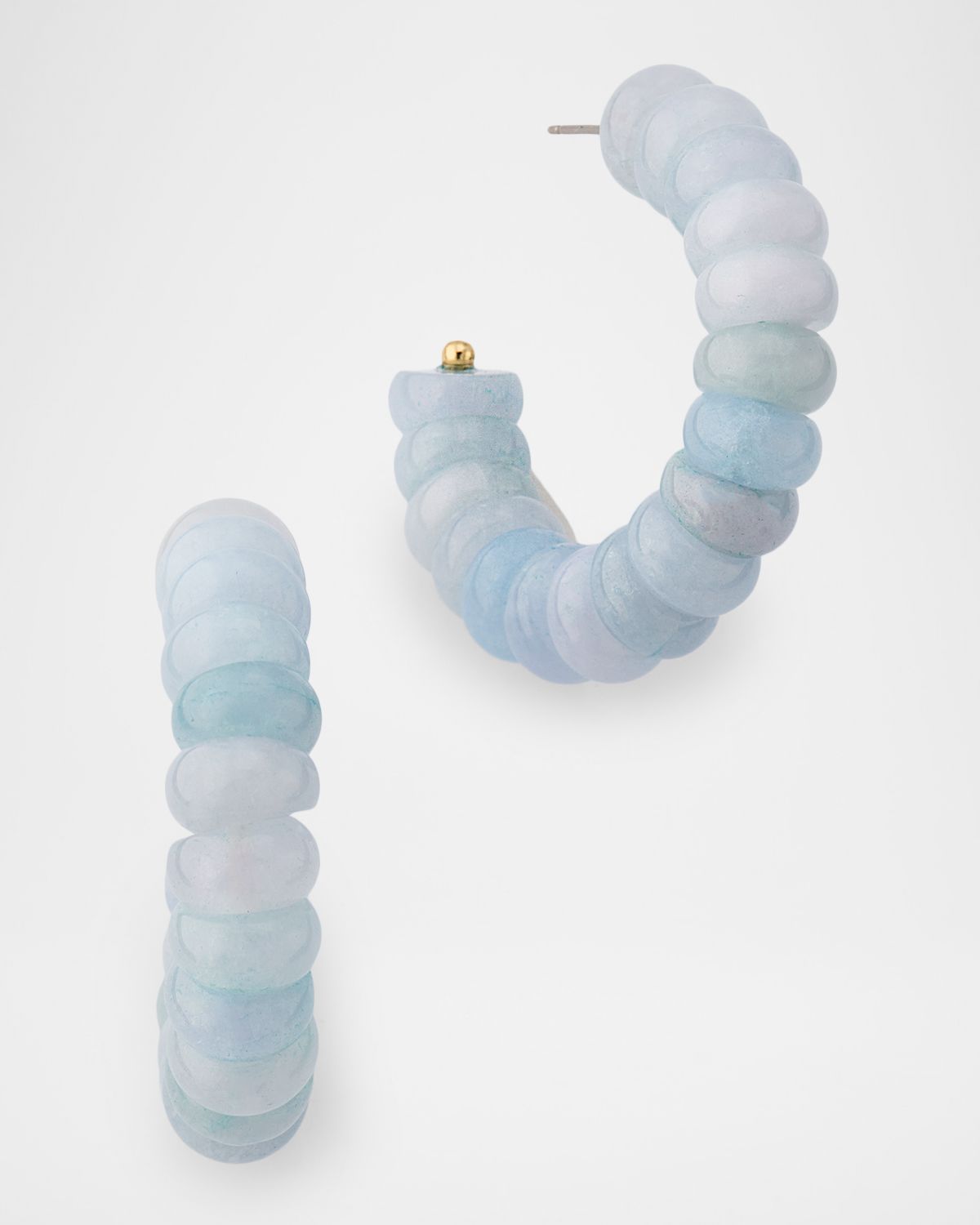 Lele Sadoughi Blue Aventurine Hoop Earrings