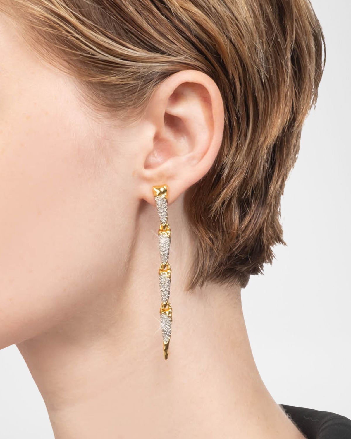 Alexis Bittar Solanales Crystal Spear Linear Earrings