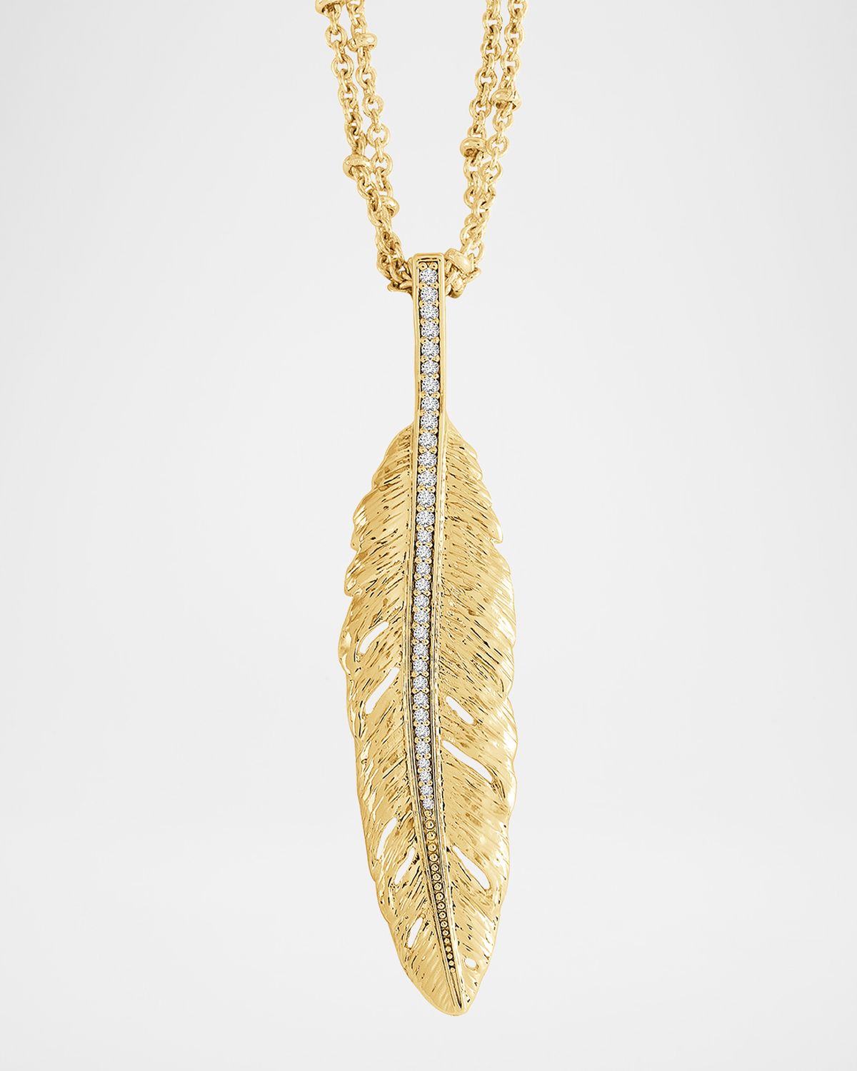 Anabel Aram Jewelry Feather Small Pendant Necklace