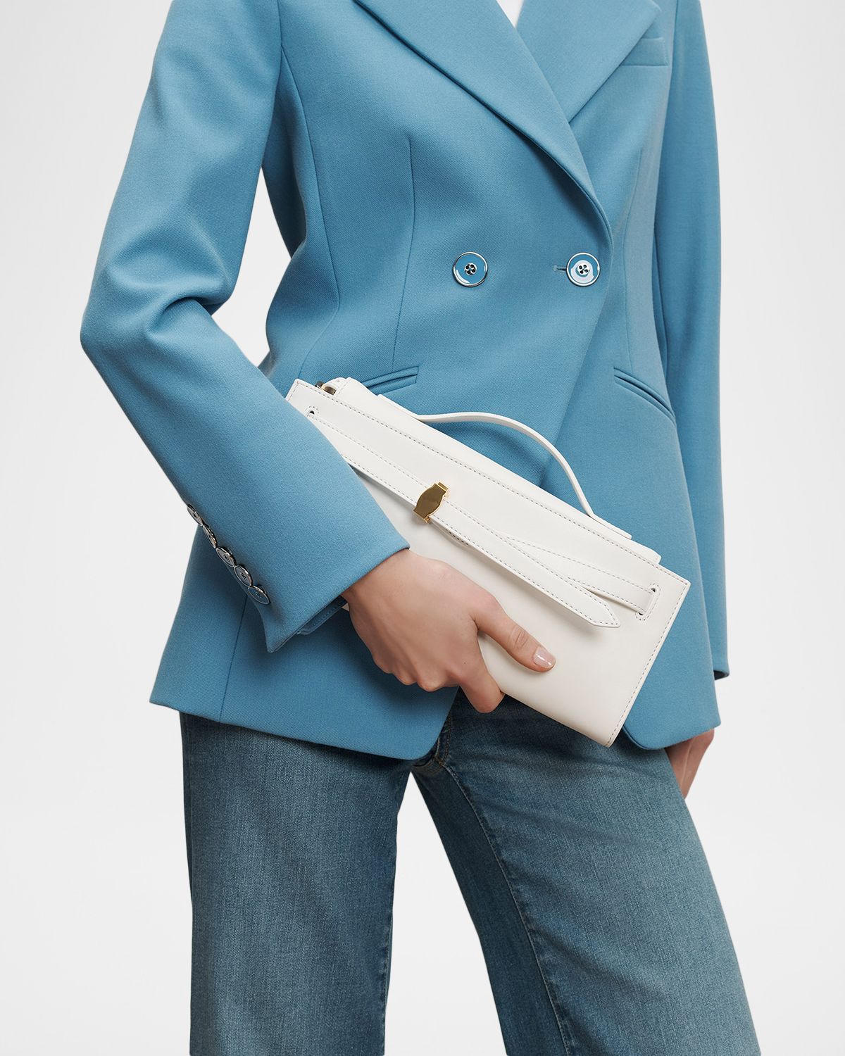 Veronica Beard Dash Belted Leather Top-Handle Bag