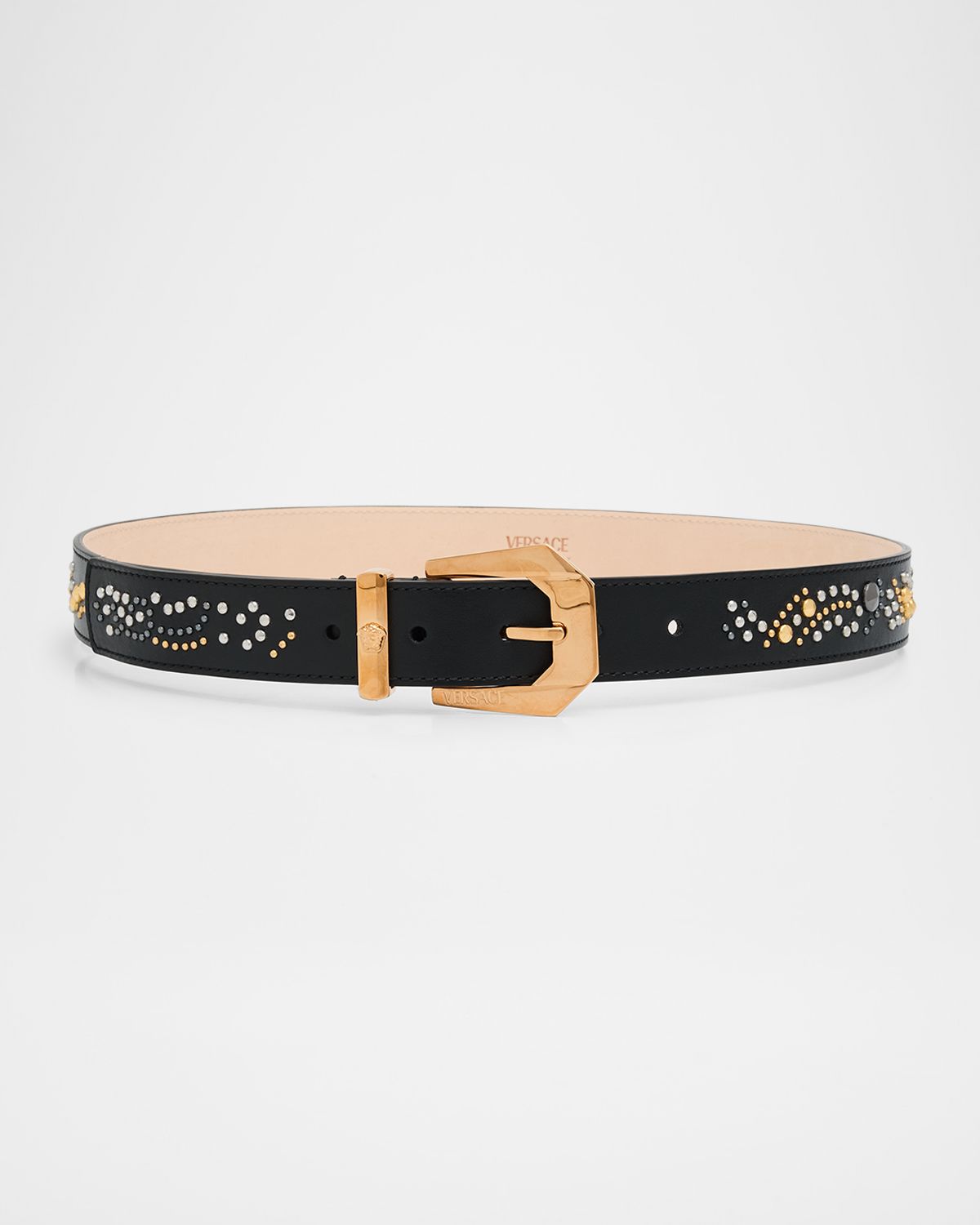 Versace Medusa Heritage Studded Leather Belt