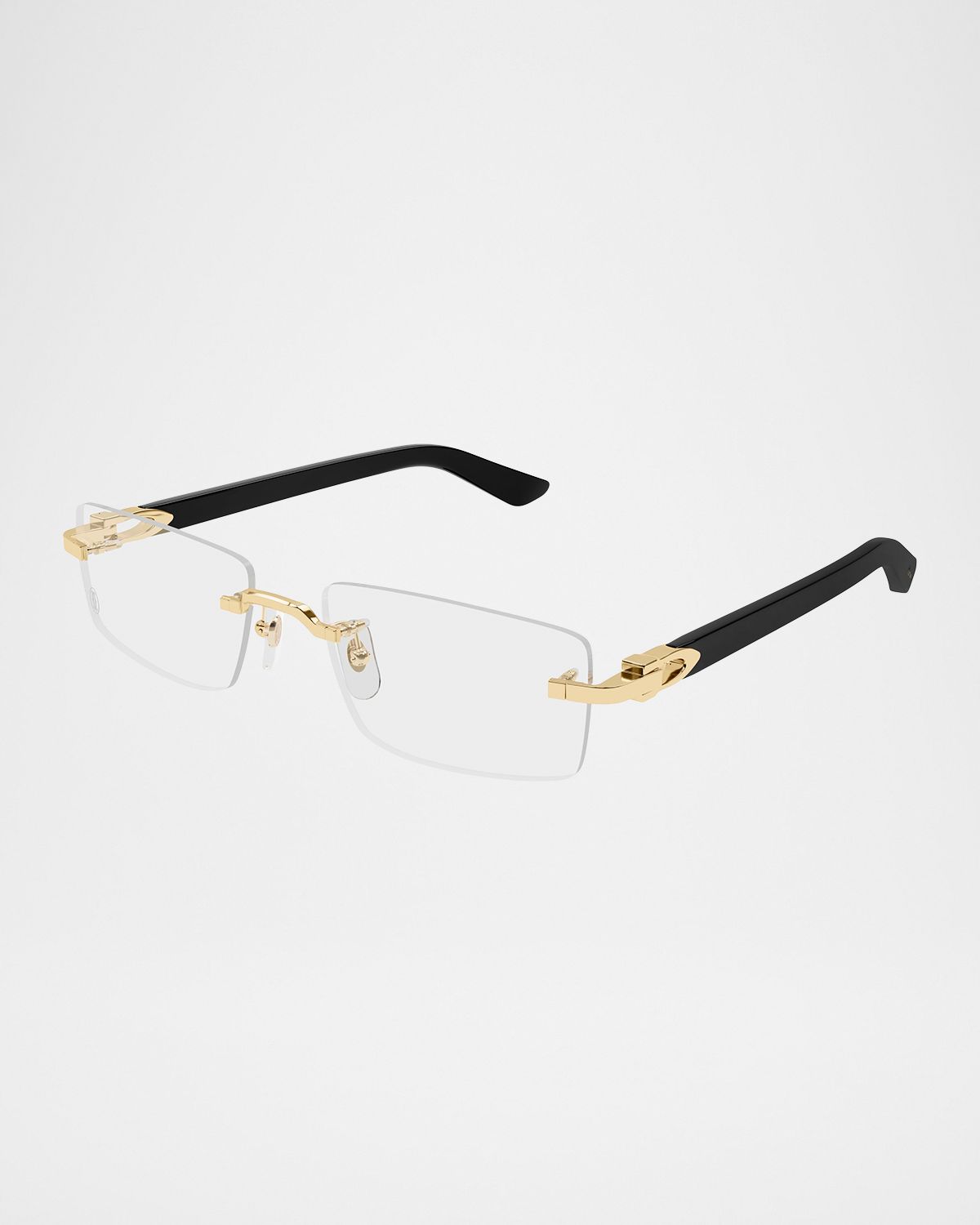 Cartier Men 's Metal C-Hinge Rectangle Optical Frames