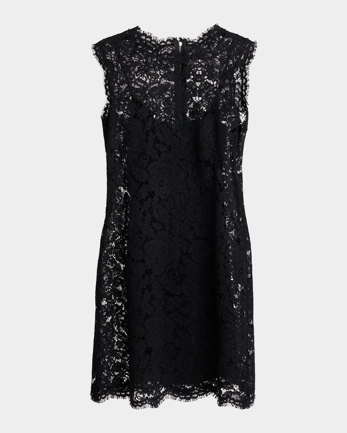 Dolce & Gabbana Sleeveless Floral Lace A-Line Dress