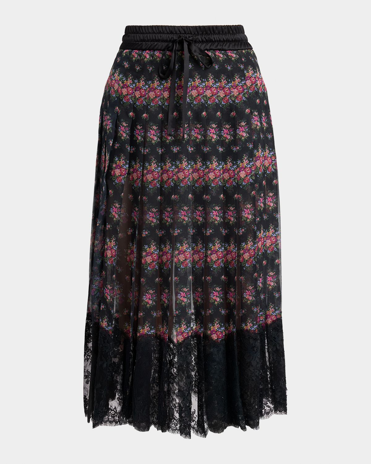 Dolce & Gabbana Small Flower Bouquets-Print Skirt