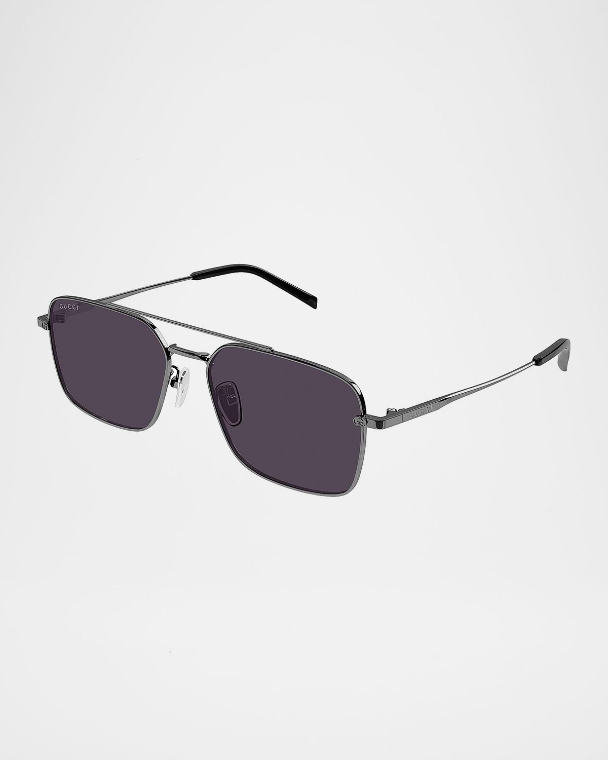Gucci Men 's Petit GG 58mm Metal Navigator Sunglasses | Thumbnail 3