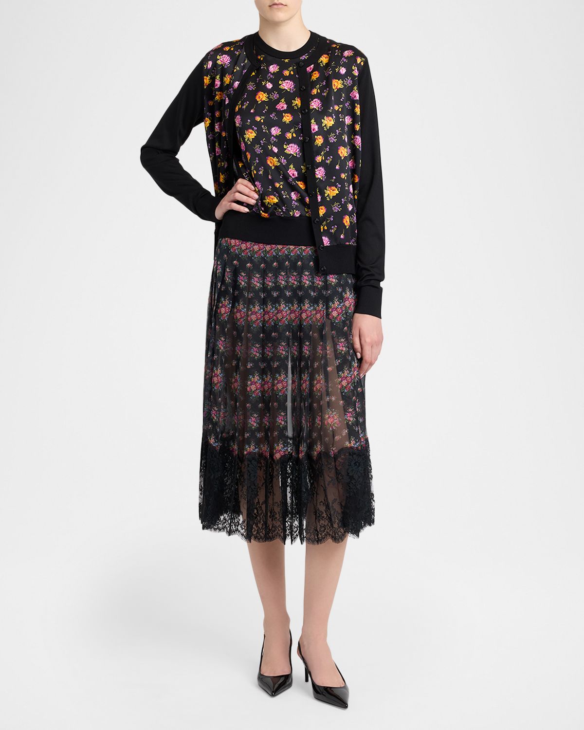 Dolce & Gabbana Small Rose Bouquets-Print Satin Cardigan | Thumbnail 5 Dolce & Gabbana Small Rose Bouquets-Print Satin Cardigan | Thumbnail 5