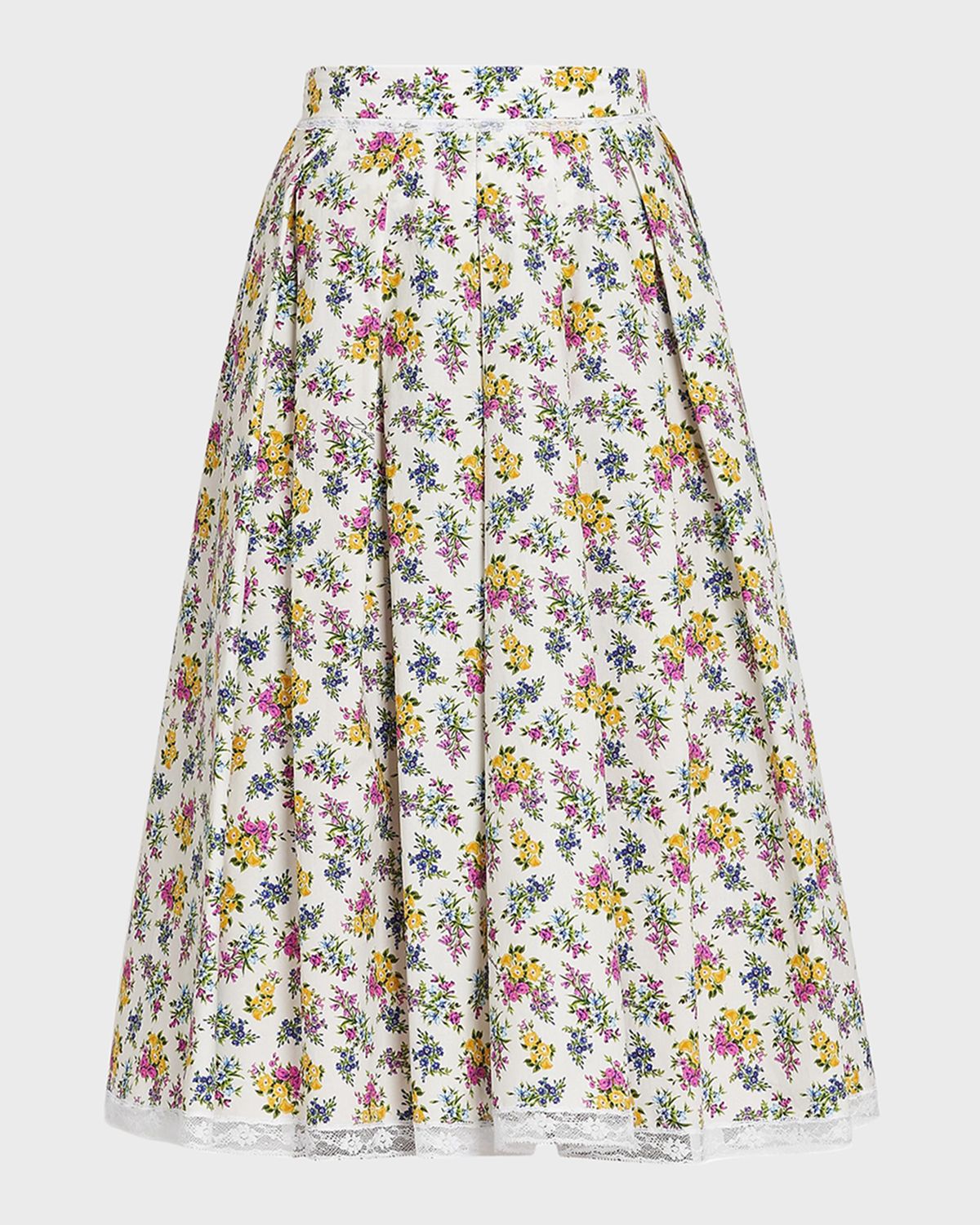 Dolce & Gabbana Floral Cotton-Blend Midi Skirt
