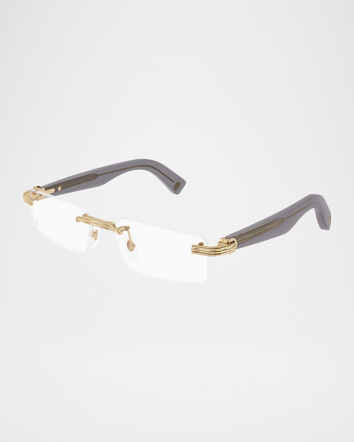 Cartier Men 's Rimless Rectangle Acetate & Metal Optical Glasses | Thumbnail 3 Cartier Men 's Rimless Rectangle Acetate & Metal Optical Glasses | Thumbnail 3