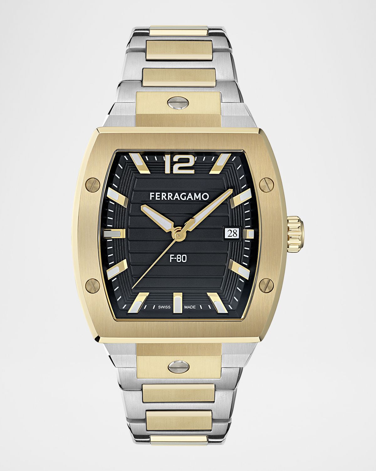 Ferragamo Men 's F80 42mm Two-Tone Bracelet Watch