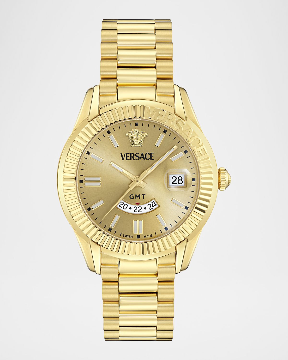 Versace Men 's Apodis 41mm IP Yellow Gold Bracelet Watch