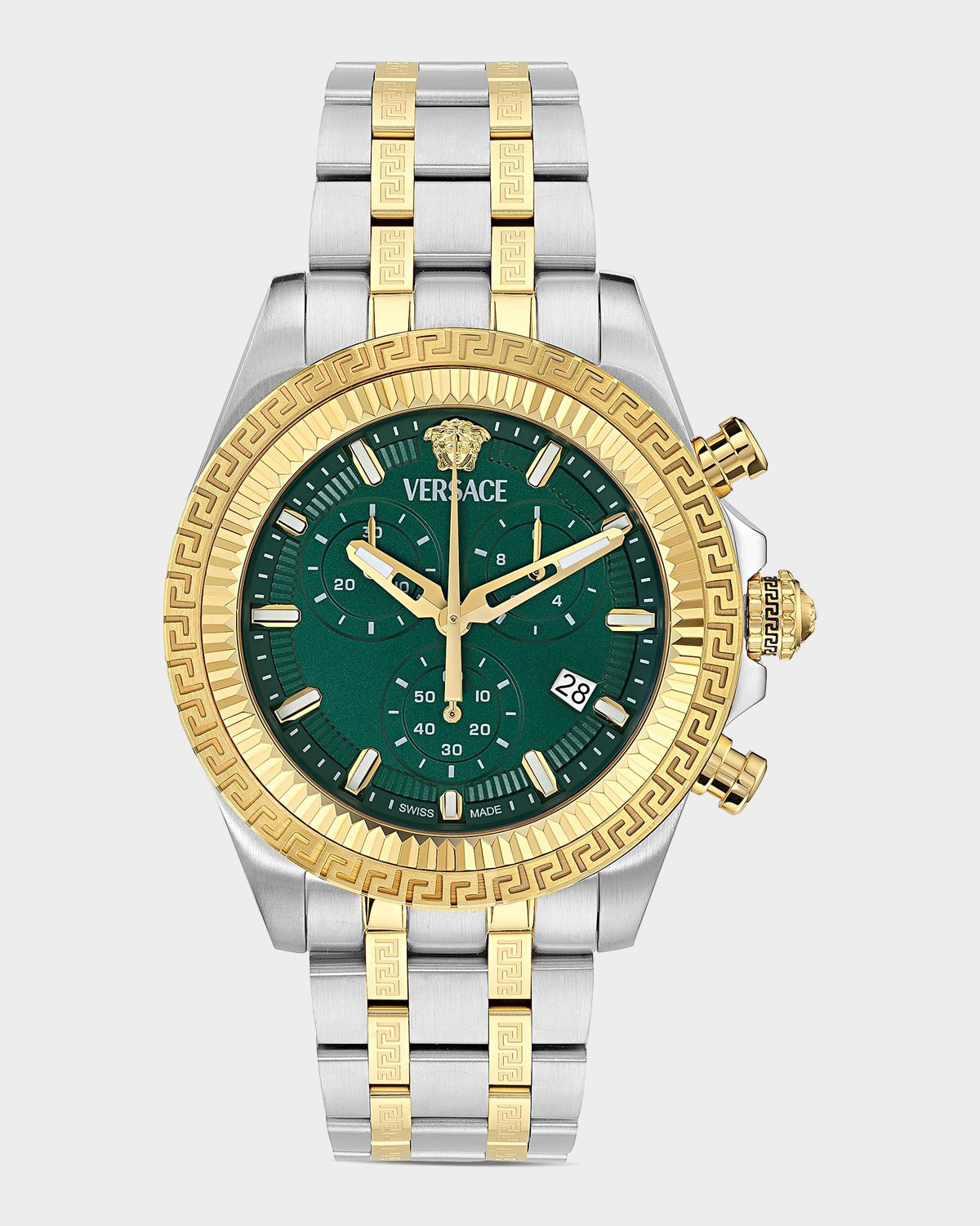 Versace Men 's Fornax 43mm Two-Tone Bracelet Watch