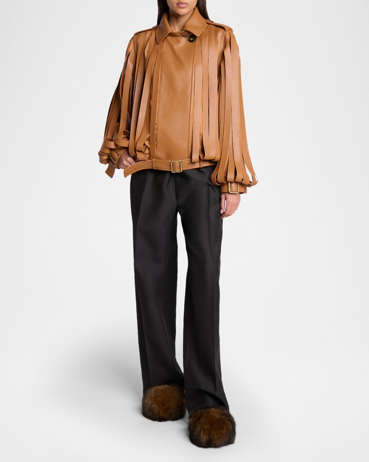 Loewe Fringed Leather Moto Jacket