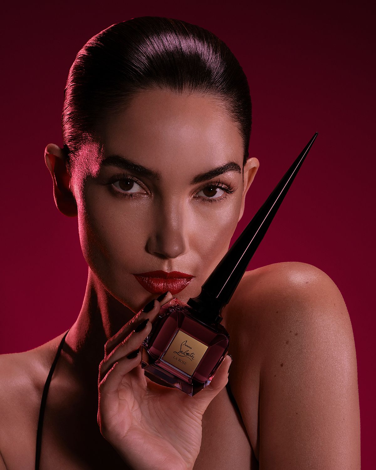 Christian Louboutin Fétiche La Rose Eau de Parfum, 2.7 oz. - detail view in Red