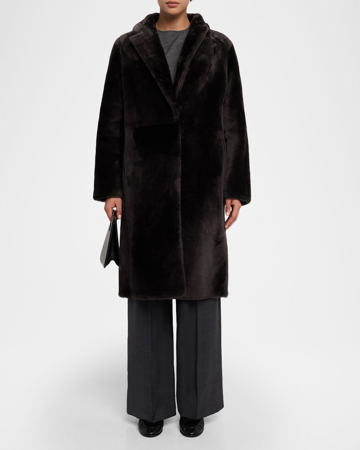Yves Salomon Long Reversible Shearling Coat