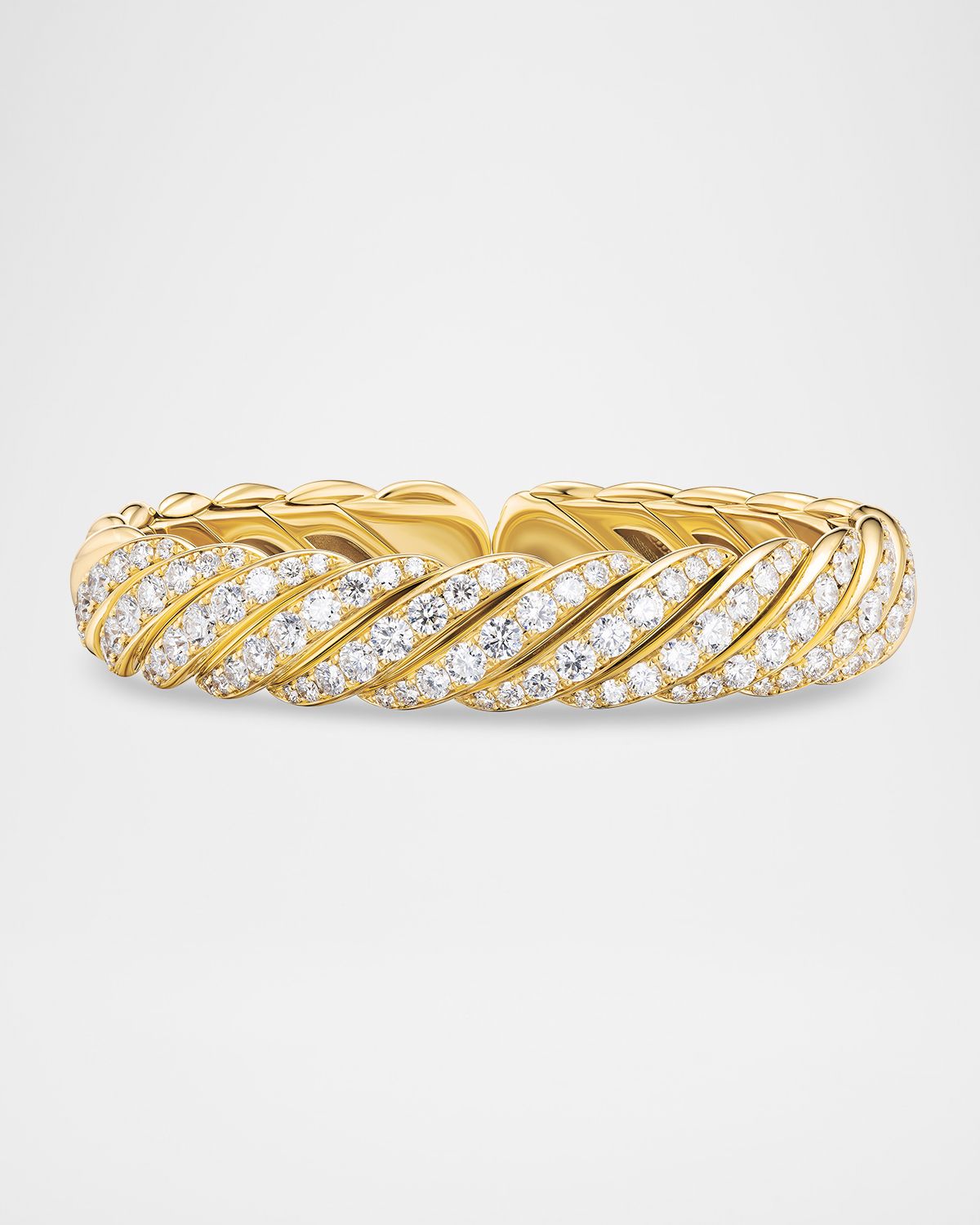 David Yurman Sculpted Cable Flex Bracelet with Diamonds in 18K Gold, 11mm