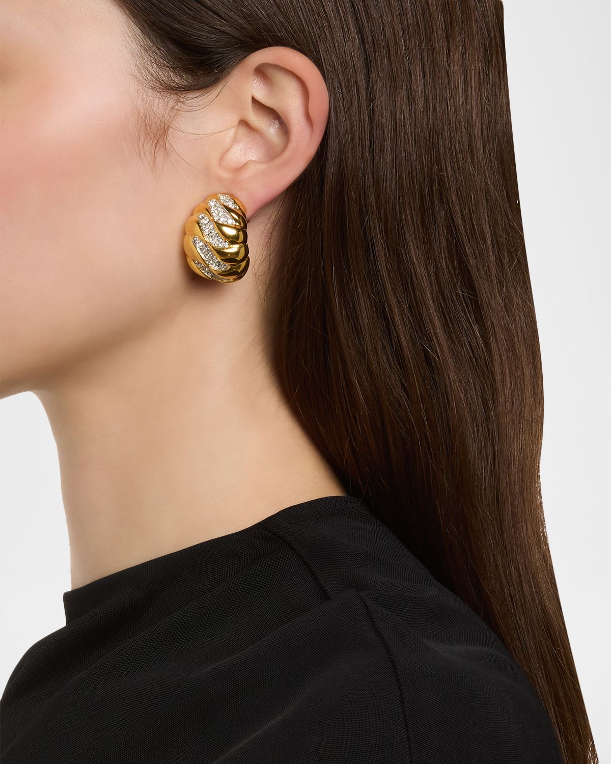 Golconda by Kenneth Jay Lane Crystal Huggie Earrings