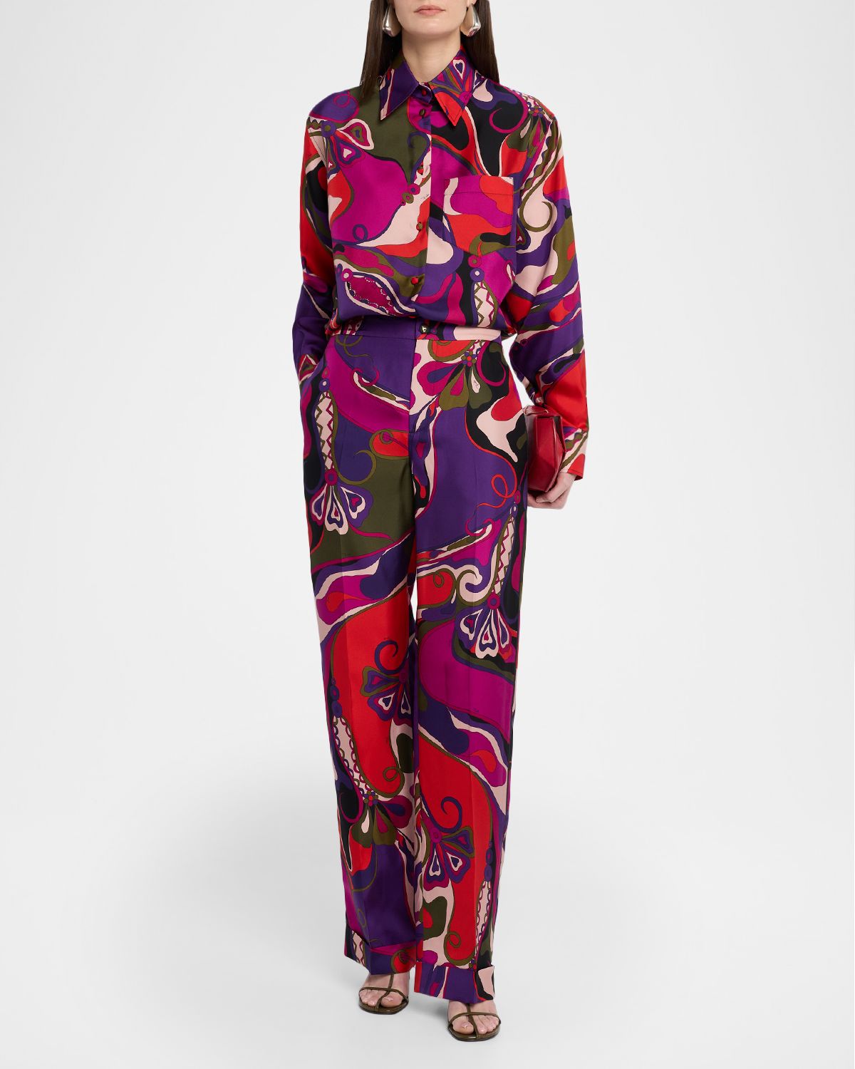 Pucci Orchidee-Print Silk Straight-Leg Pants | Thumbnail 5 Pucci Orchidee-Print Silk Straight-Leg Pants | Thumbnail 5