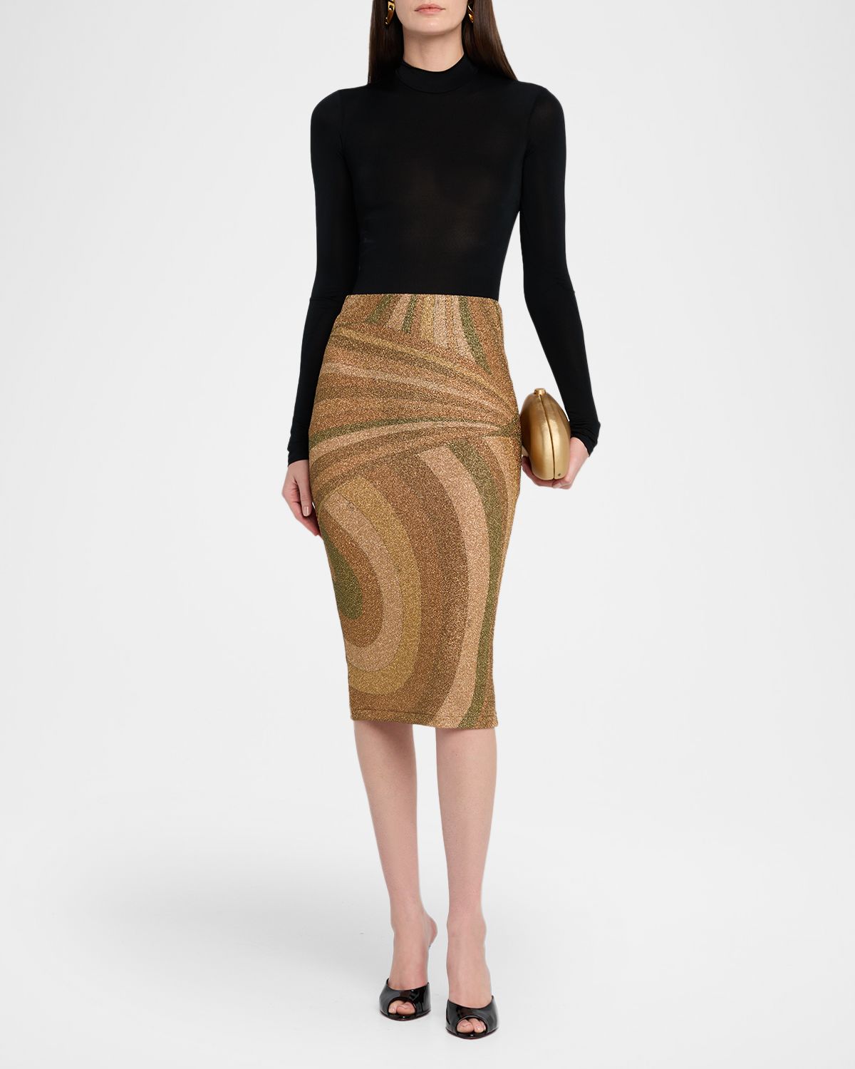 Pucci Iride Print Lamé Jersey Midi Skirt | Thumbnail 5 Pucci Iride Print Lamé Jersey Midi Skirt | Thumbnail 5