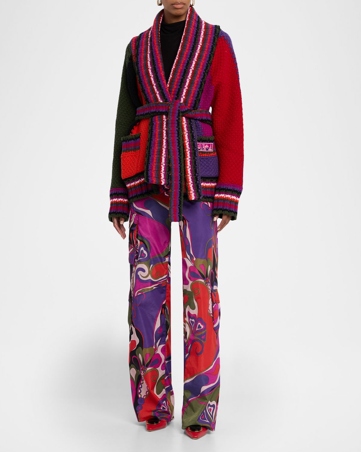 Pucci Colorblock Belted Wrap Cardigan | Thumbnail 5 Pucci Colorblock Belted Wrap Cardigan | Thumbnail 5