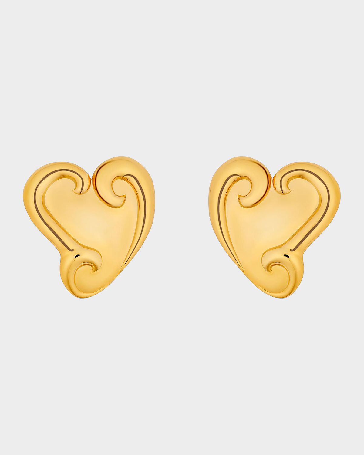 Oscar de la Renta Small Swirl Heart Earrings
