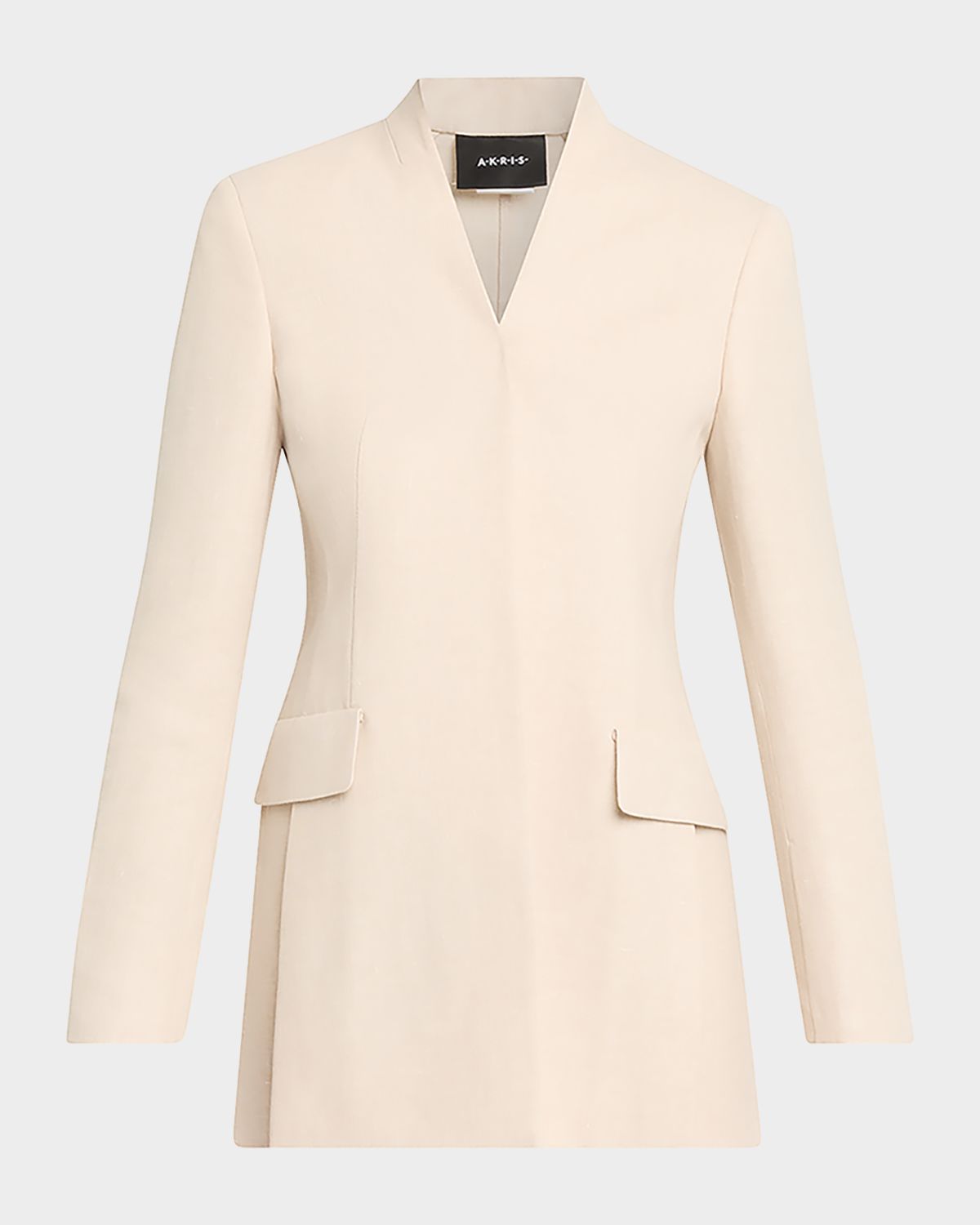 Akris Alvar Linen-Wool Double-Face Cardigan Jacket