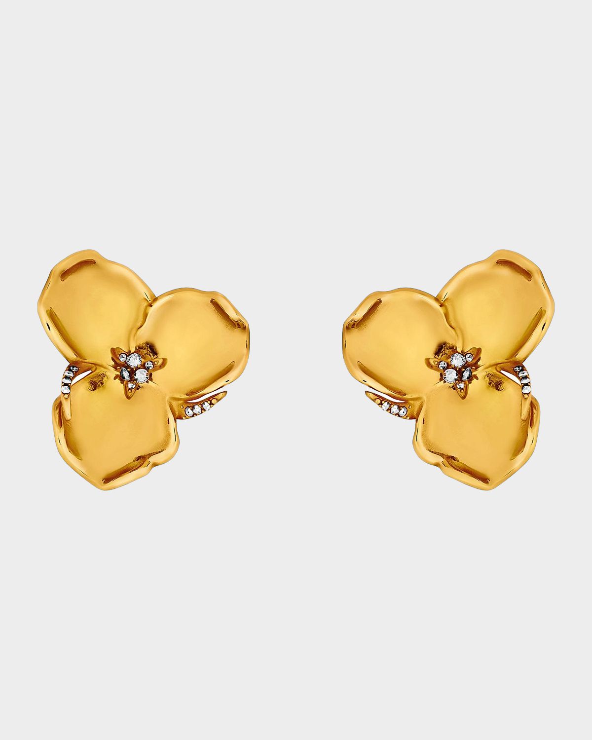 Oscar de la Renta 24K-Gold-Plated & Glass Crystal Blossom Stud Earrings