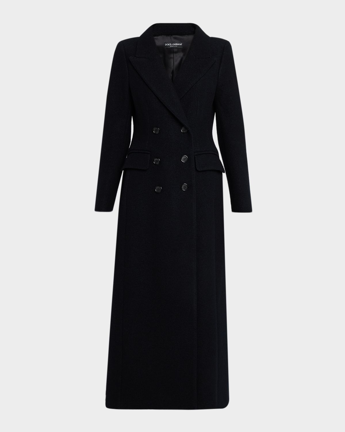 Dolce & Gabbana Double-Breasted Wool Long Coat