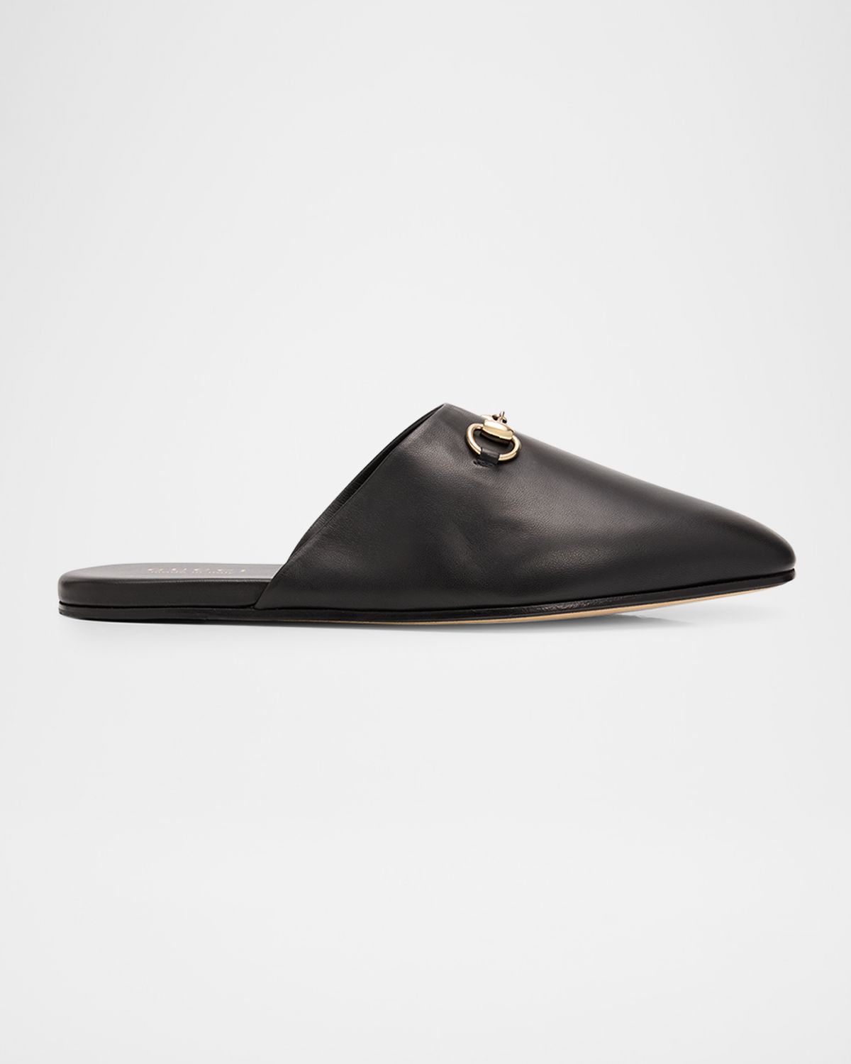 Gucci Men 's Lucy Horsebit Nappa Leather Mules