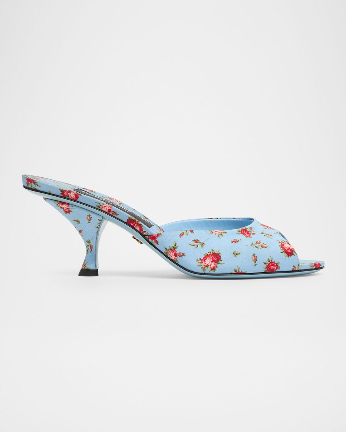 Dolce & Gabbana 60mm Floral Satin Mule Sandals
