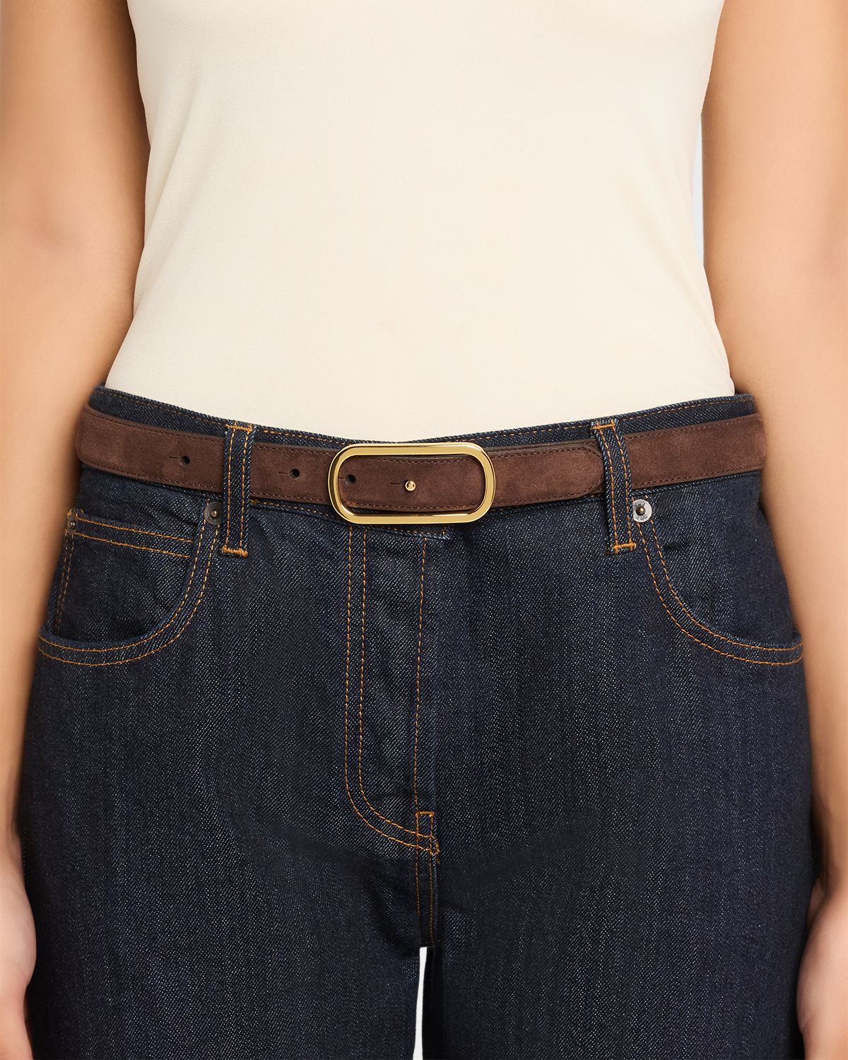 Veronica Beard Loop Suede Belt