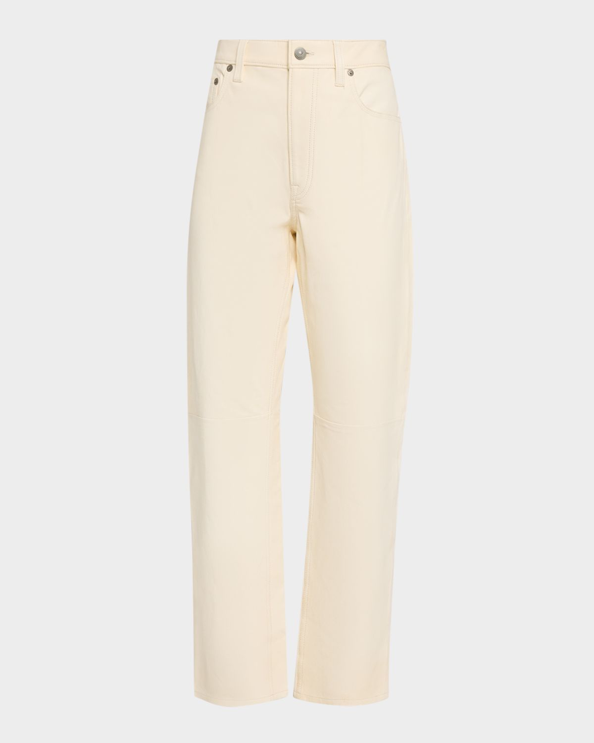 Polo Ralph Lauren Cropped Straight-Leg Leather Pants