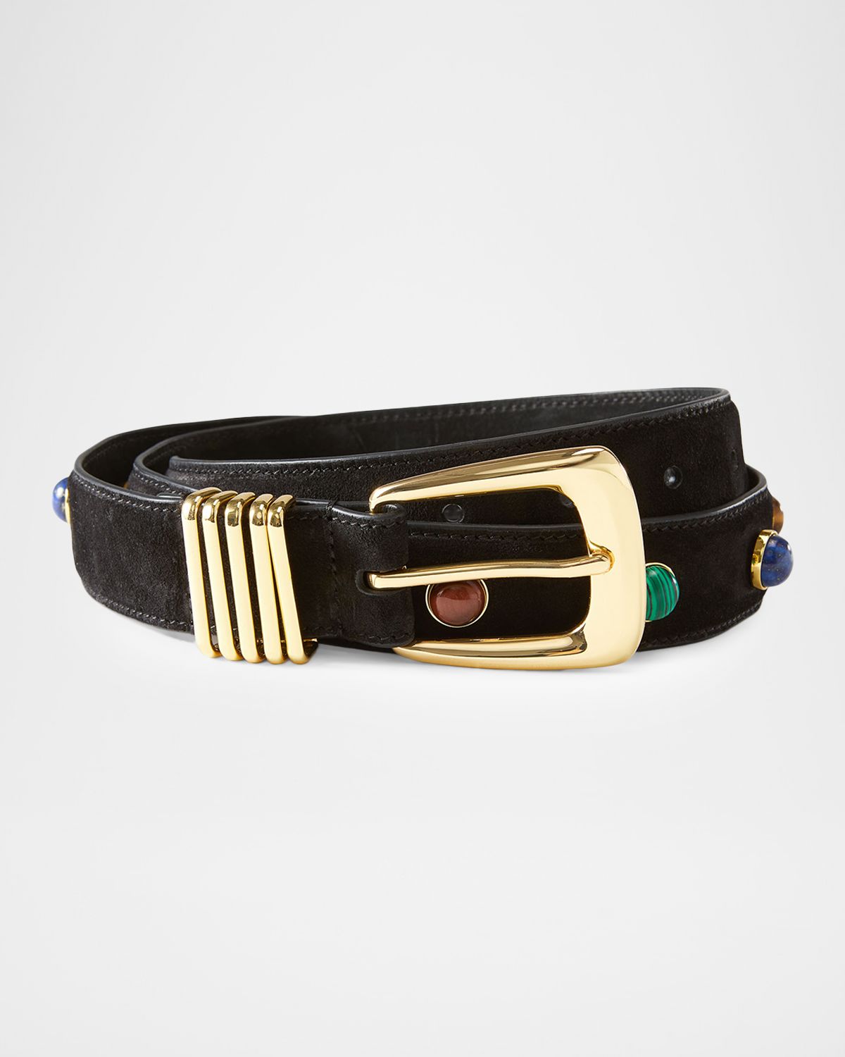 Veronica Beard Stone-Embellished Suede Belt