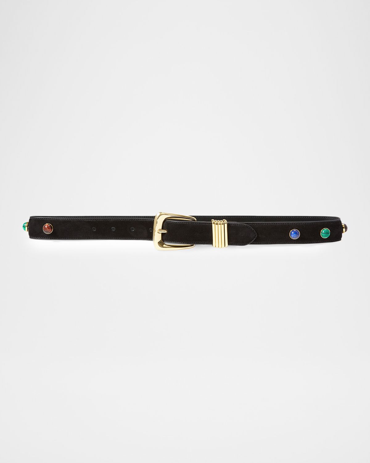 Veronica Beard Stone-Embellished Suede Belt