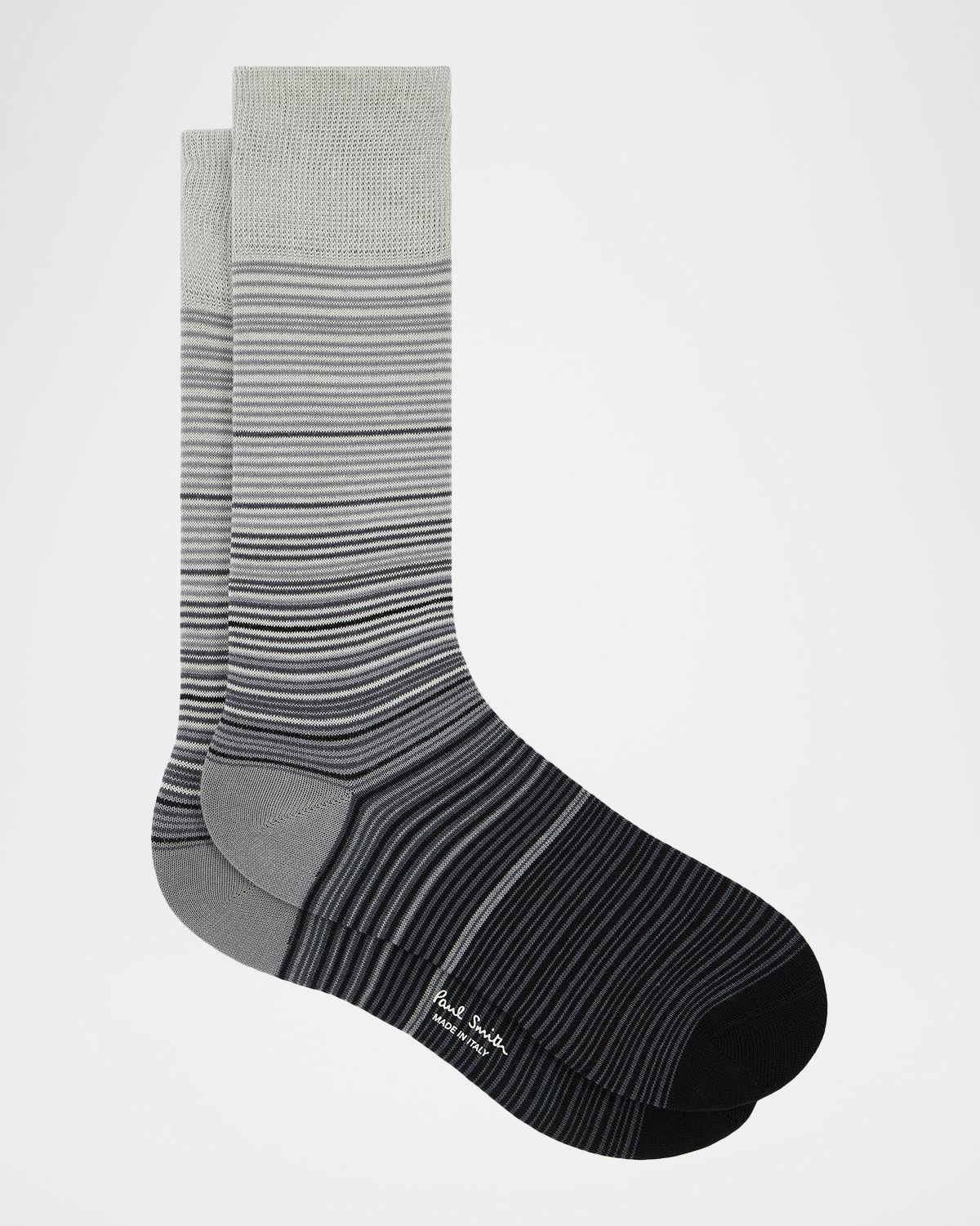 Paul Smith Men 's Marcel Ombre Thin Stripe Cotton Crew Socks