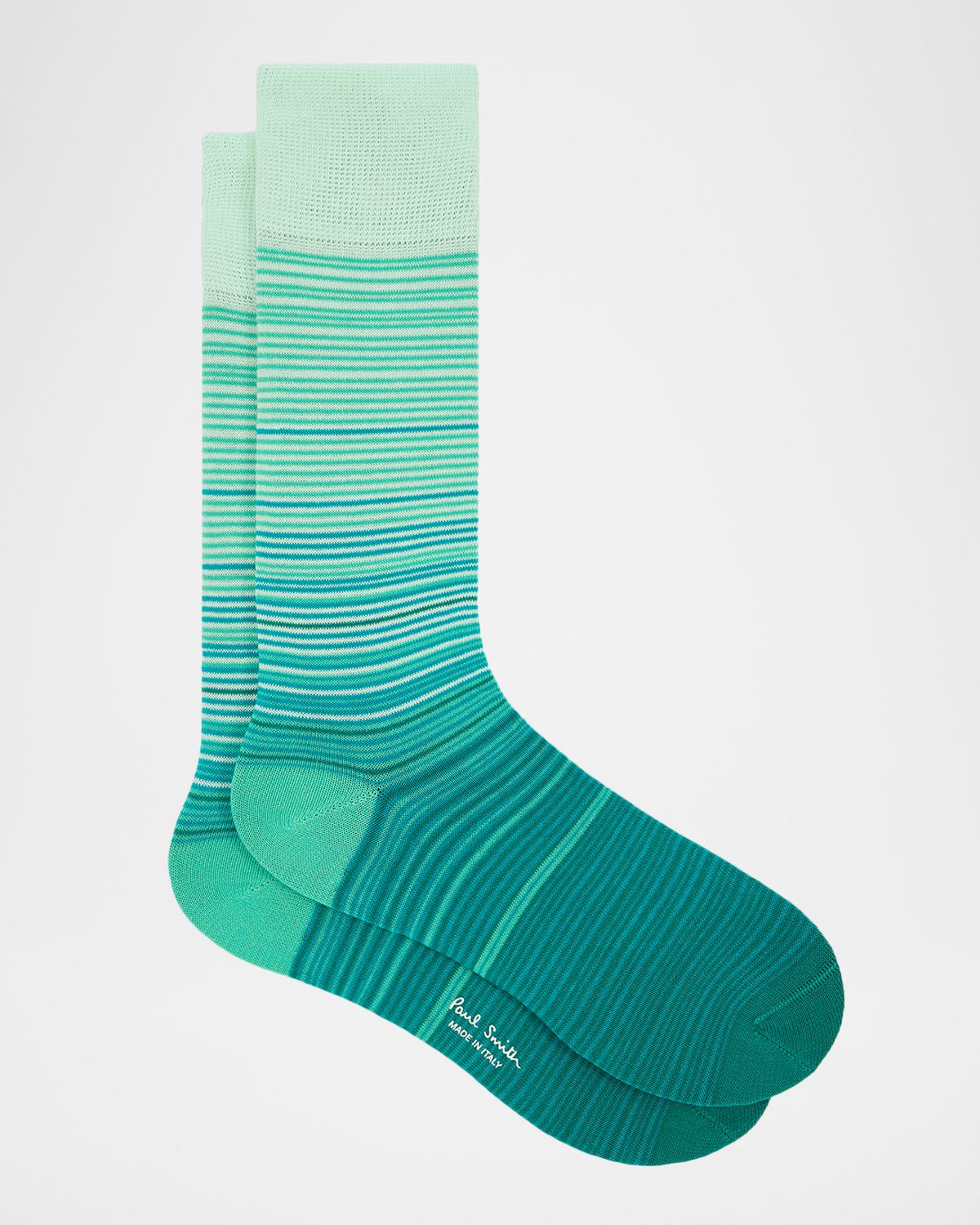 Paul Smith Men 's Marcel Ombre Thin Stripe Cotton Crew Socks | Thumbnail 4 Paul Smith Men 's Marcel Ombre Thin Stripe Cotton Crew Socks | Thumbnail 4