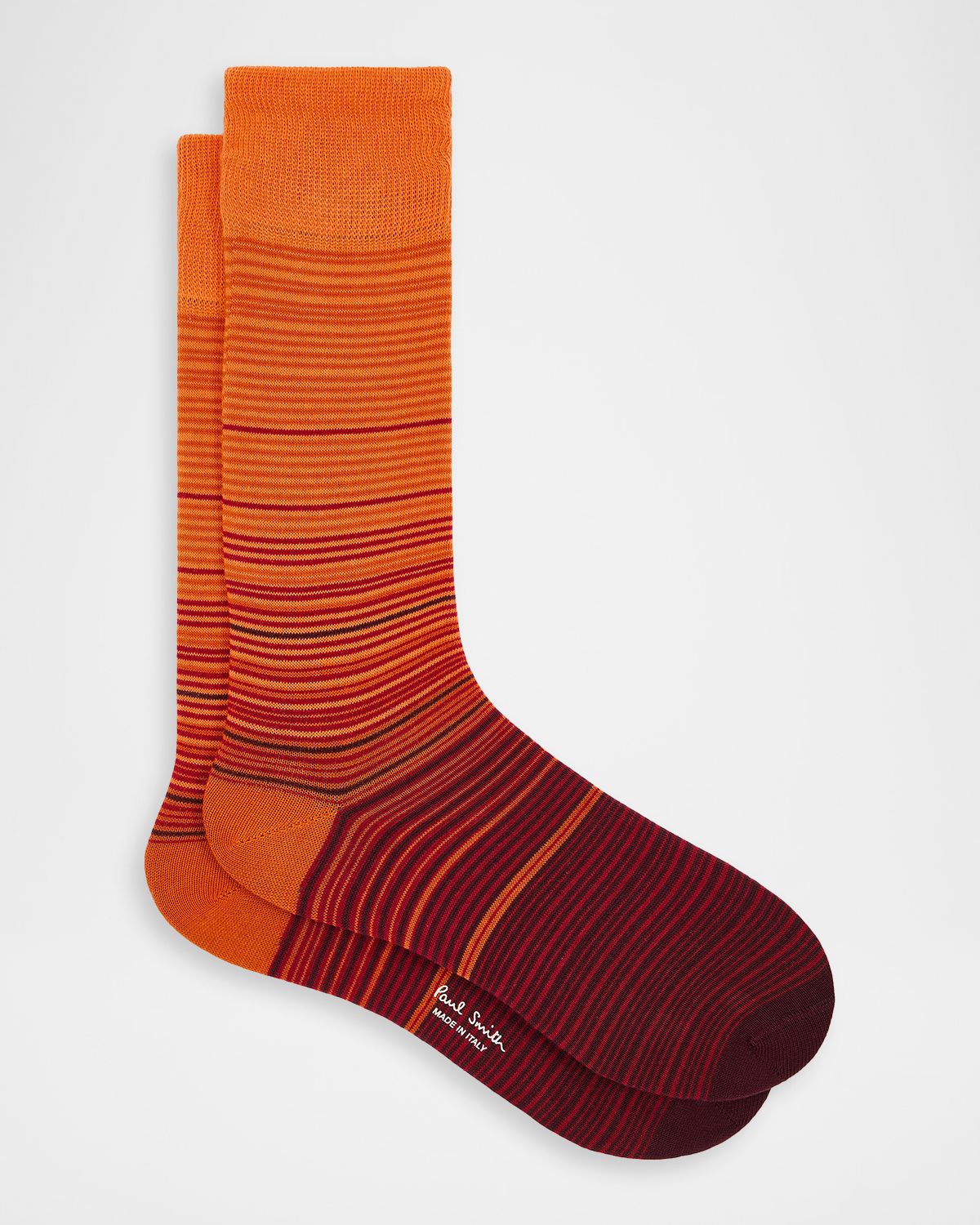 Paul Smith Men 's Marcel Ombre Thin Stripe Cotton Crew Socks