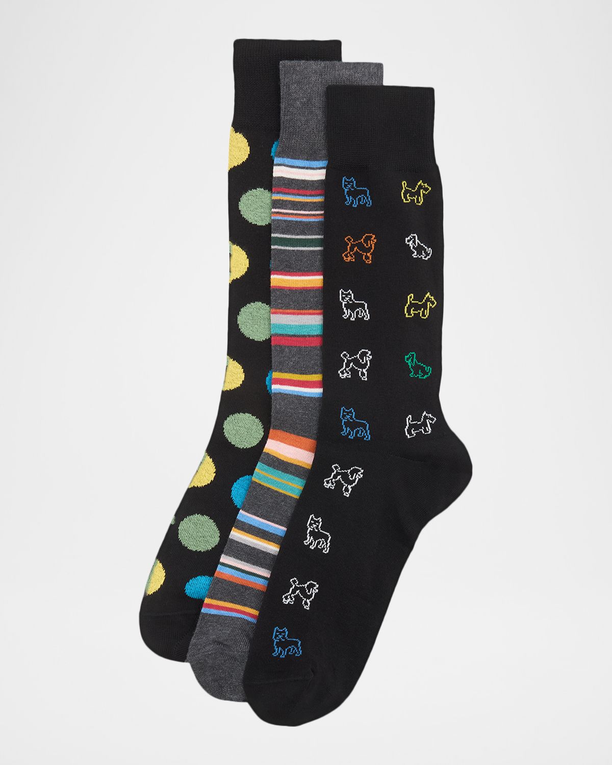 Paul Smith Men 's Variety Pattern 3-Pack Crew Socks