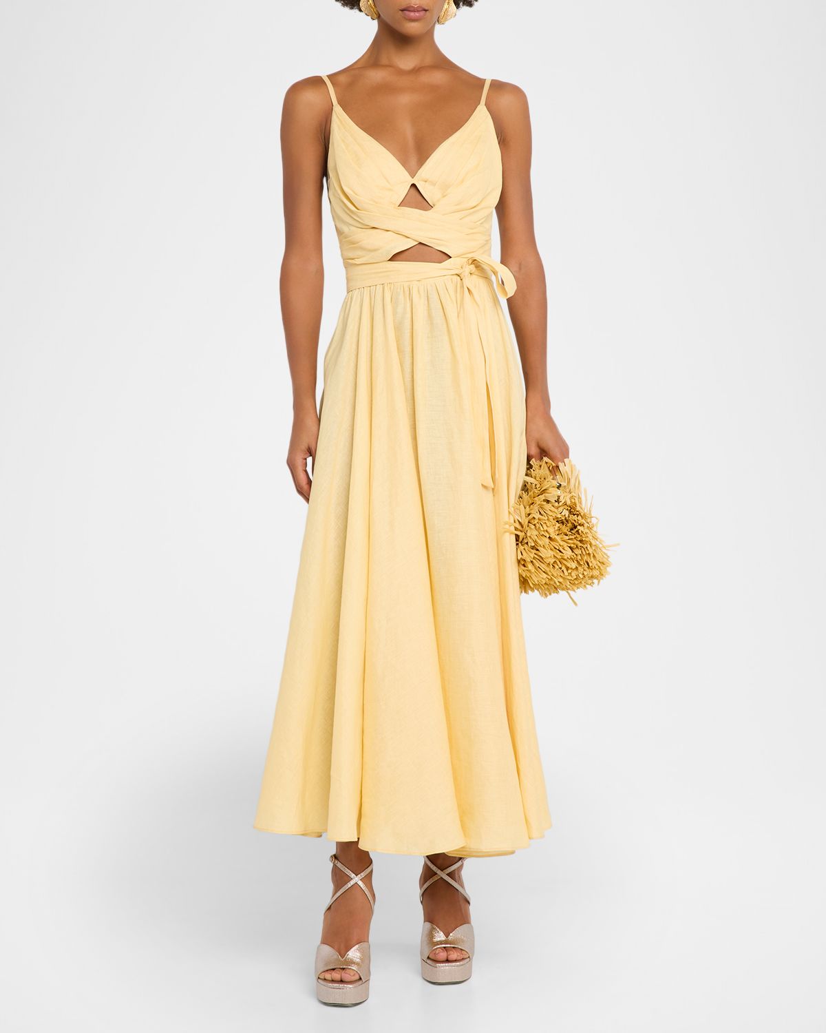Zimmermann Awaken Linen Midi Dress