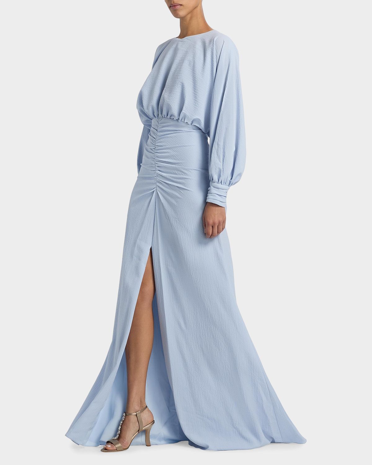Amsale Gathered A-Line Gown