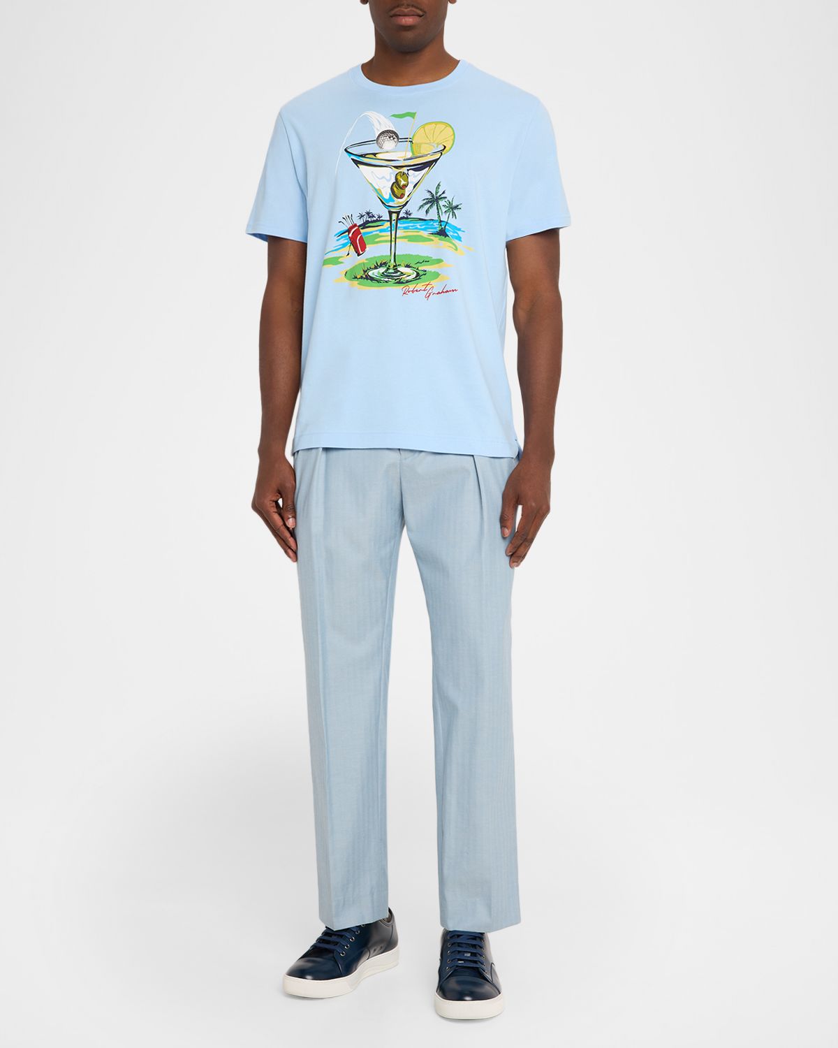 Robert Graham Men 's Hole In Fun Cotton T-Shirt