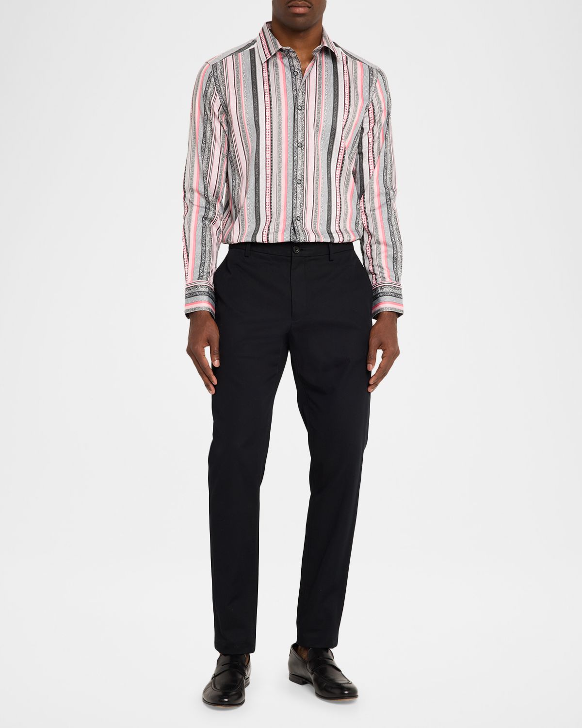 Robert Graham Men 's Bramshaw Multi-Stripe Stretch Sport Shirt